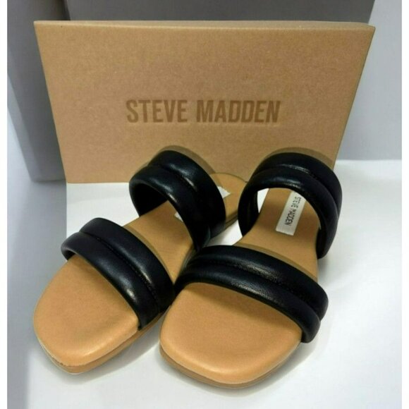 Steve Madden Womens Wizen Leather Slide Sandals 6 - Picture 1 of 5